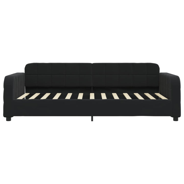 daybed med udtræk og skuffer 80x200 cm velour sort