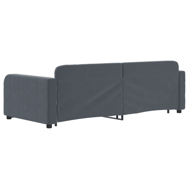 daybed med udtræk og skuffer 90x200 cm velour mørkegrå