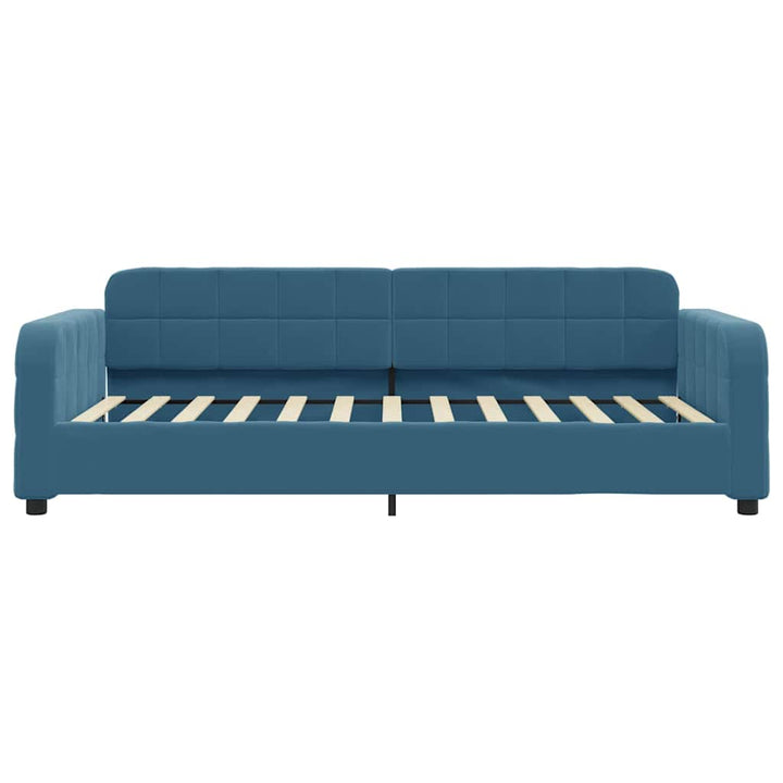 daybed med udtræk og skuffer 100x200 cm velour blå
