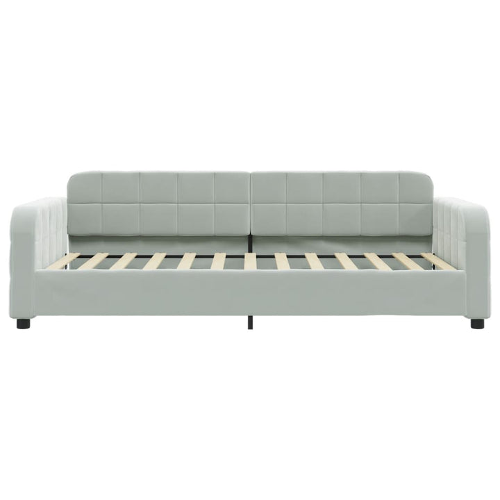 daybed med udtræk og skuffer 100x200 cm velour lysegrå