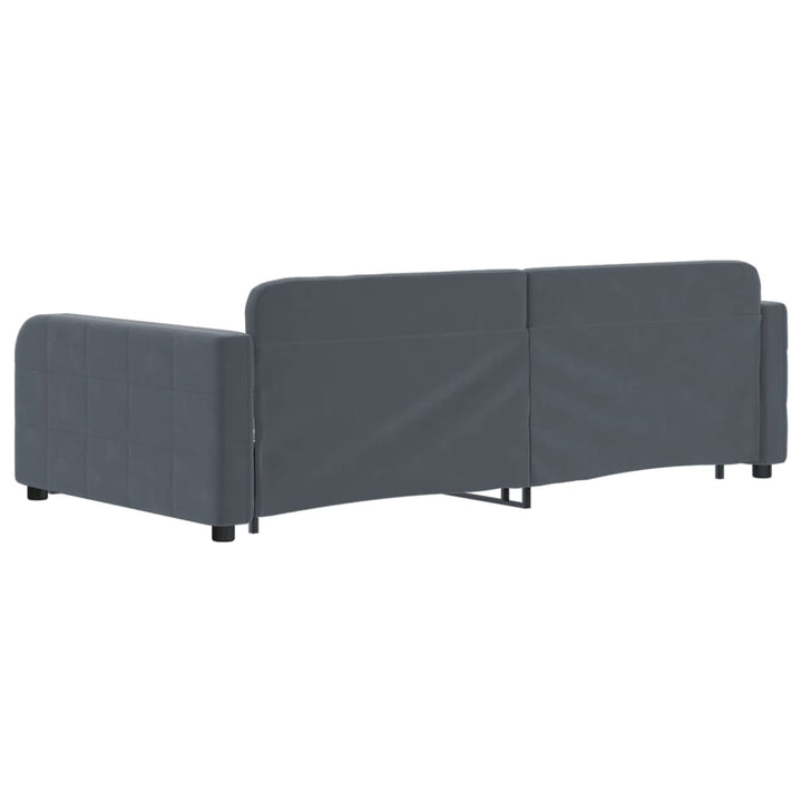 daybed med udtræk og skuffer 100x200 cm velour mørkegrå