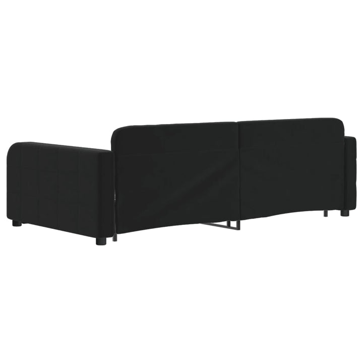 daybed med udtræk og skuffer 100x200 cm velour sort