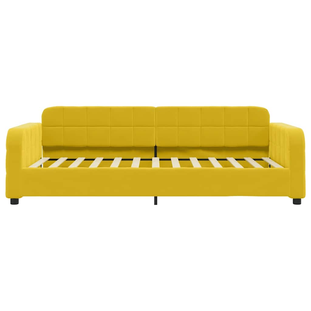 daybed med udtræk og skuffer 100x200 cm velour gul