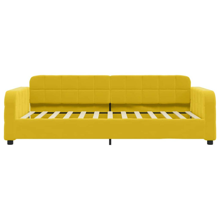 daybed med udtræk og skuffer 100x200 cm velour gul