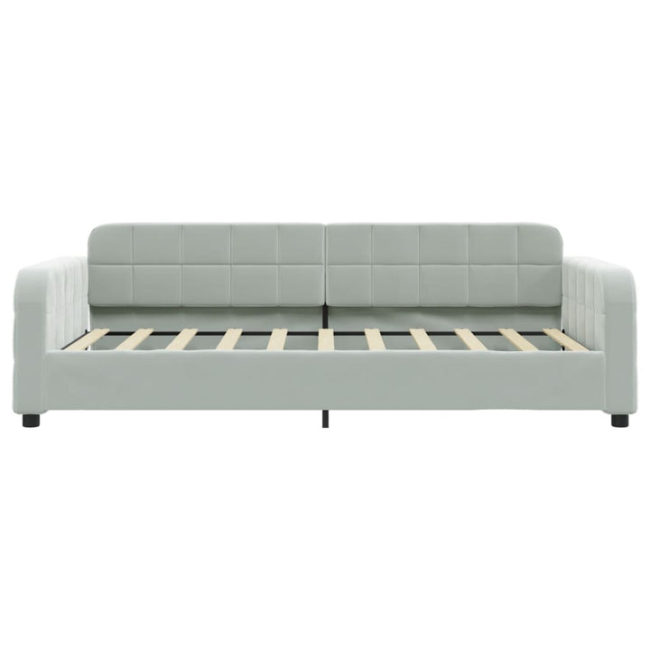 daybed med udtræk og skuffer 90x190 cm velour lysegrå