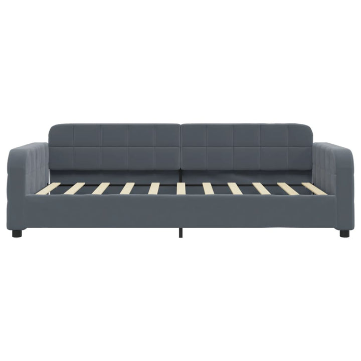 daybed med udtræk og skuffer 90x190 cm velour mørkegrå