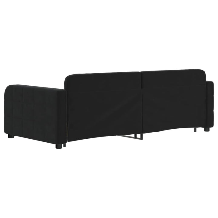 daybed med udtræk og skuffer 90x190 cm velour sort