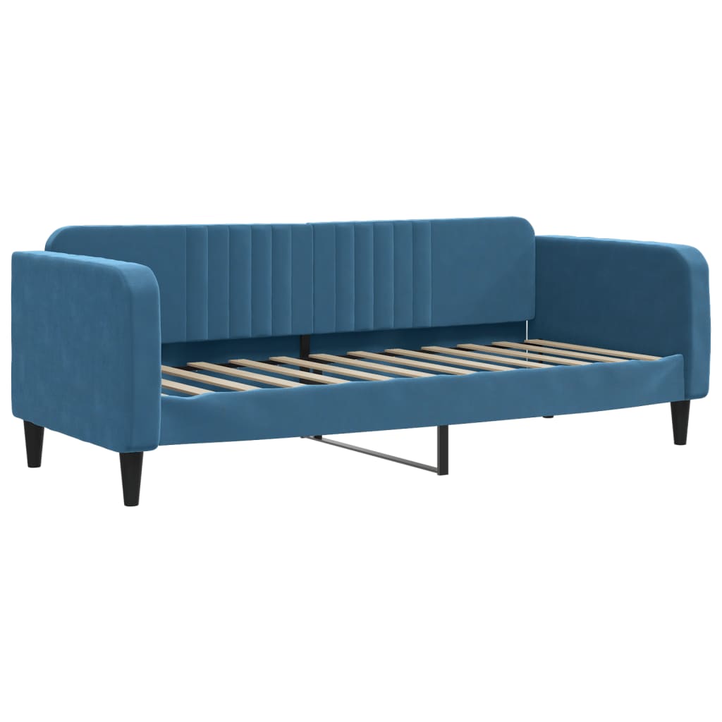 daybed med madras 80x200 cm velour blå