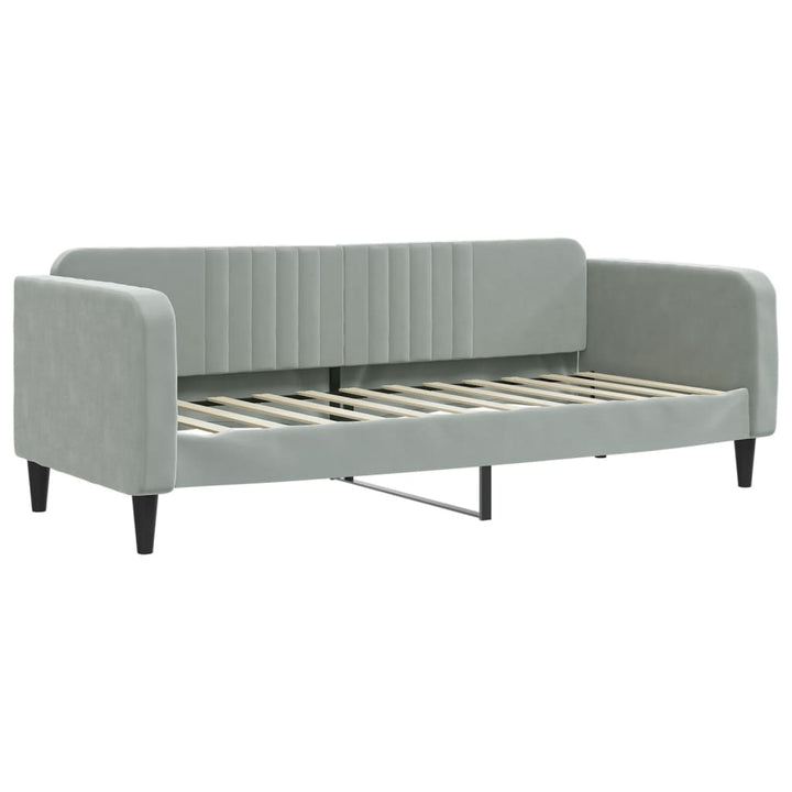 daybed med madras 80x200 cm velour lysegrå