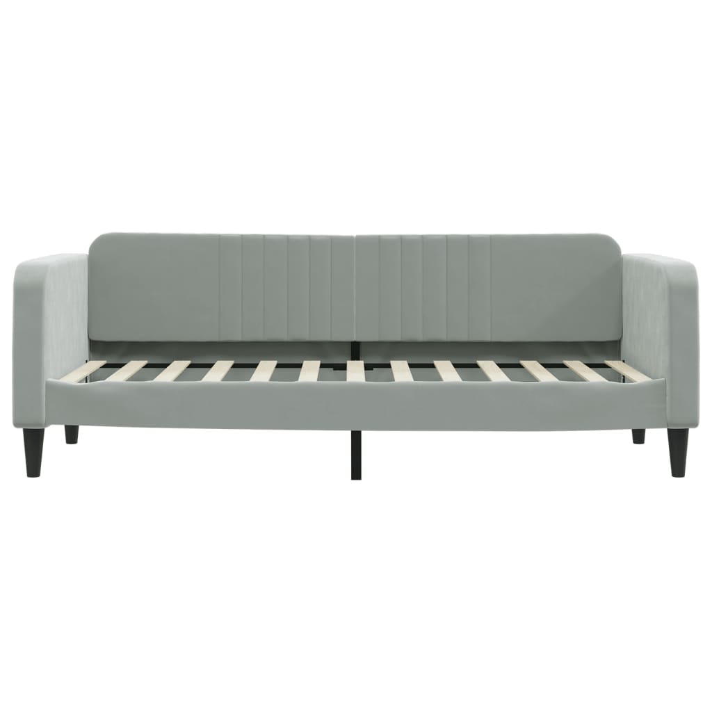 daybed med madras 80x200 cm velour lysegrå