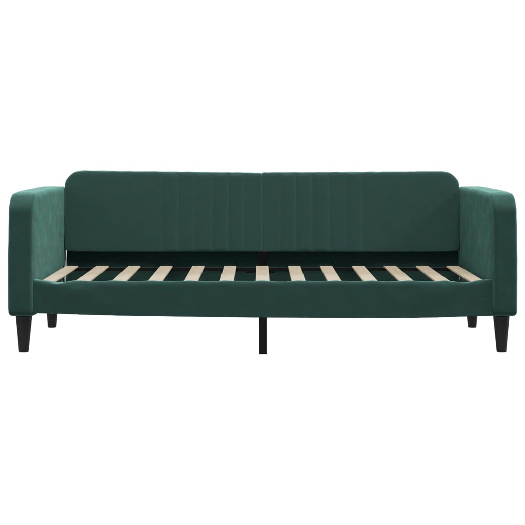 daybed med madras 80x200 cm velour mørkegrøn