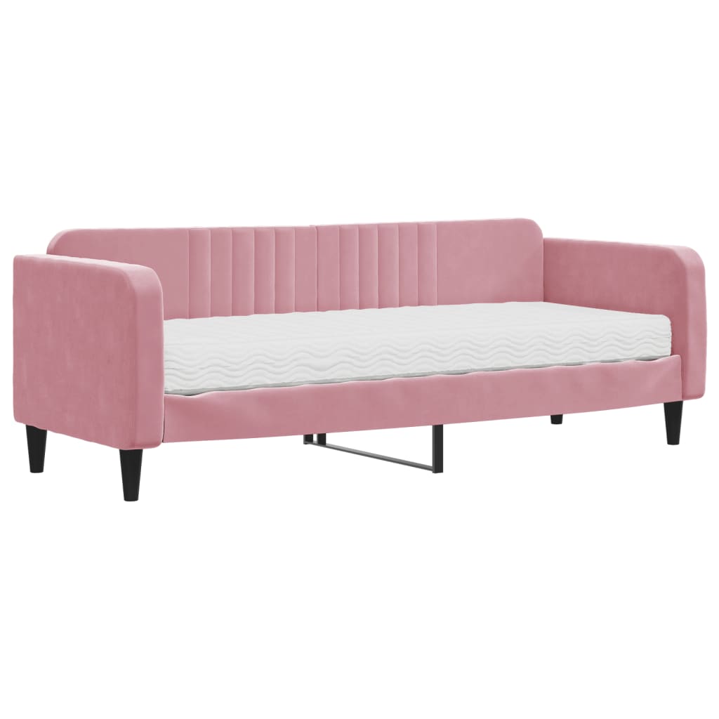 daybed med madras 80x200 cm velour pink