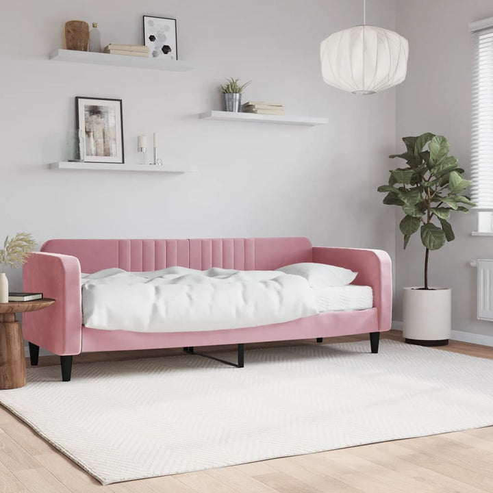 daybed med madras 80x200 cm velour pink