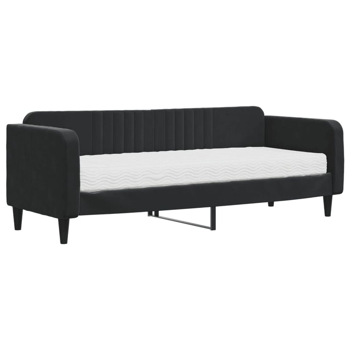 daybed med madras 80x200 cm velour sort