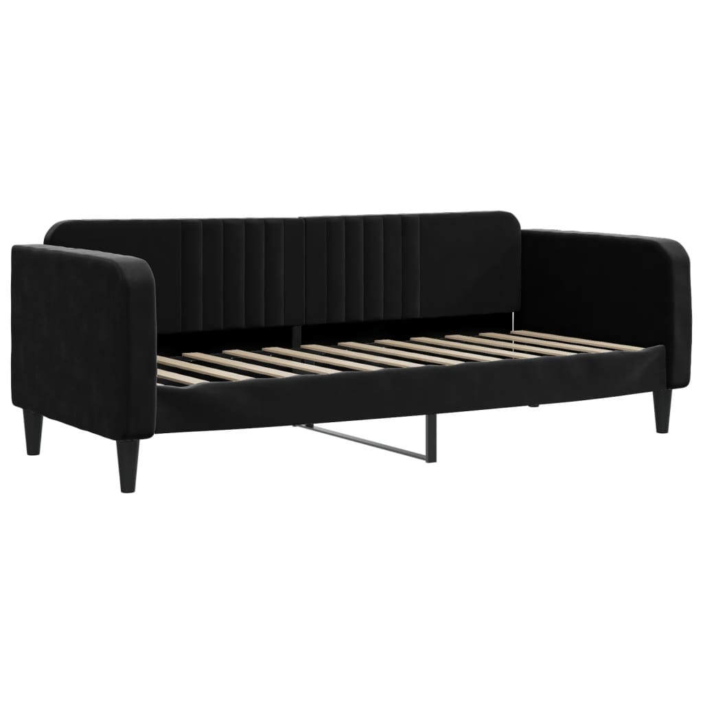 daybed med madras 80x200 cm velour sort