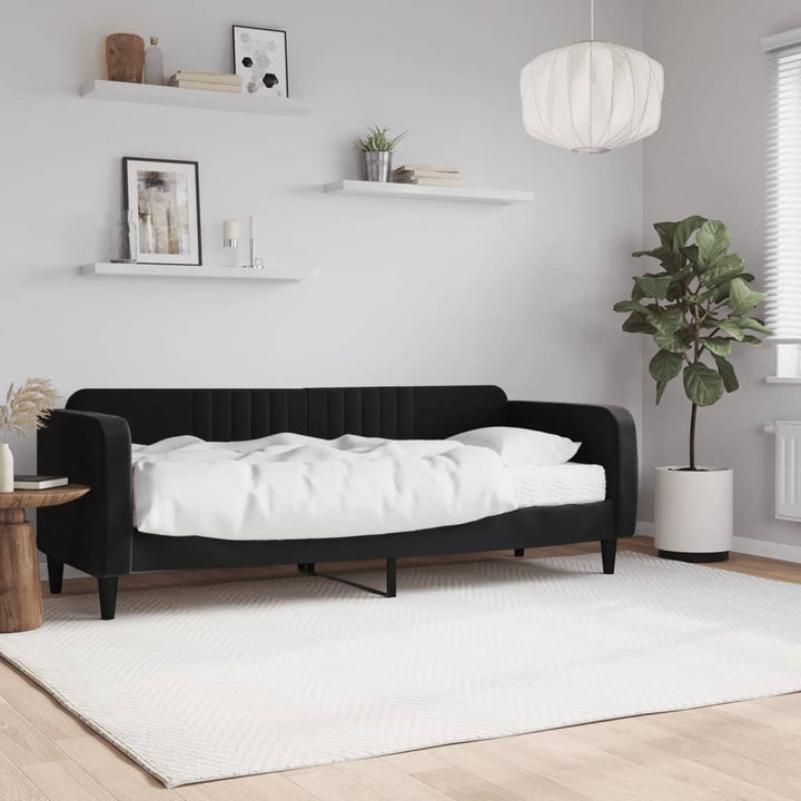 daybed med madras 80x200 cm velour sort