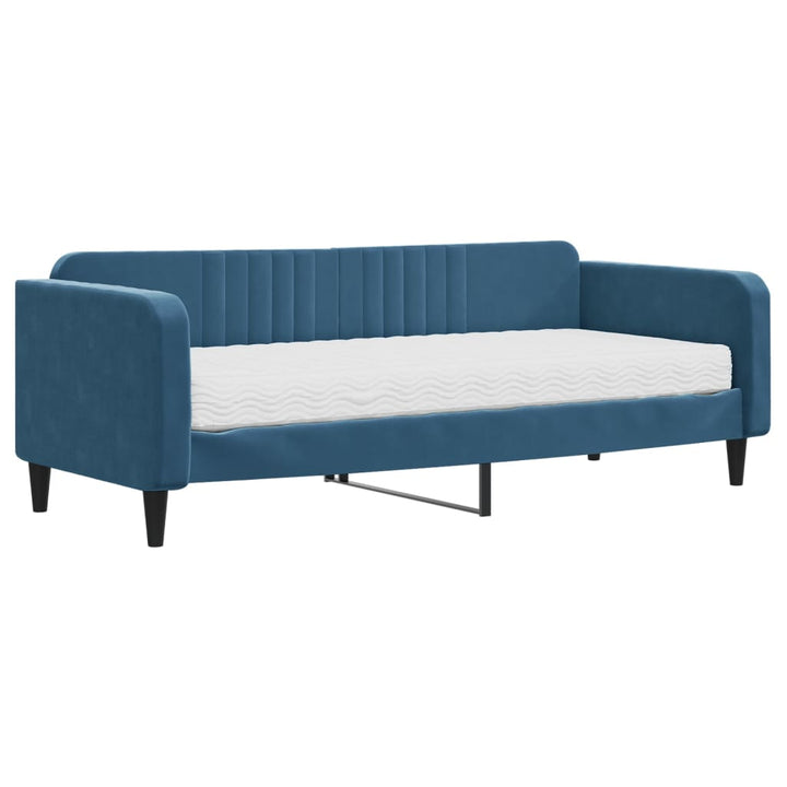 daybed med madras 90x200 cm velour blå