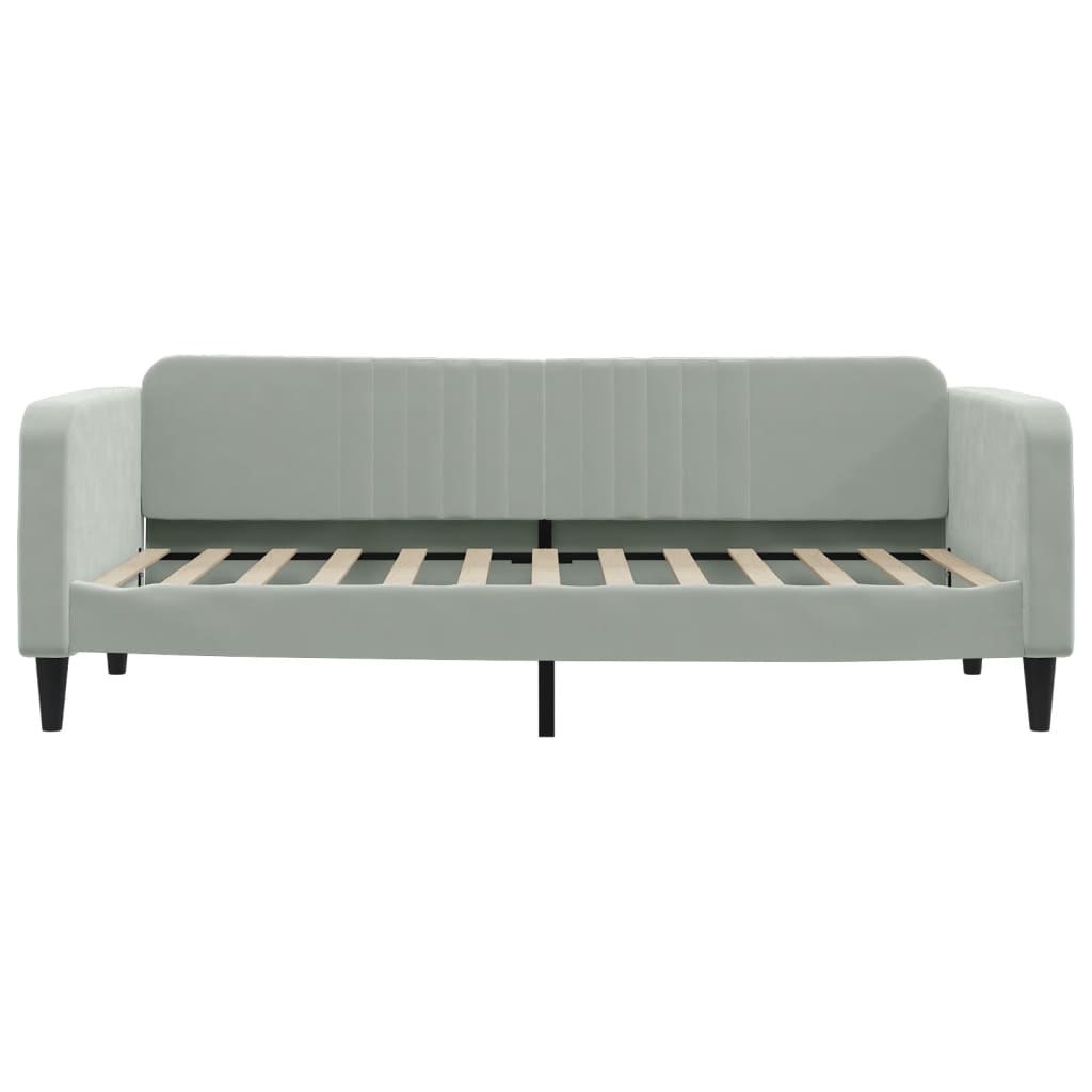 daybed med madras 90x200 cm velour lysegrå