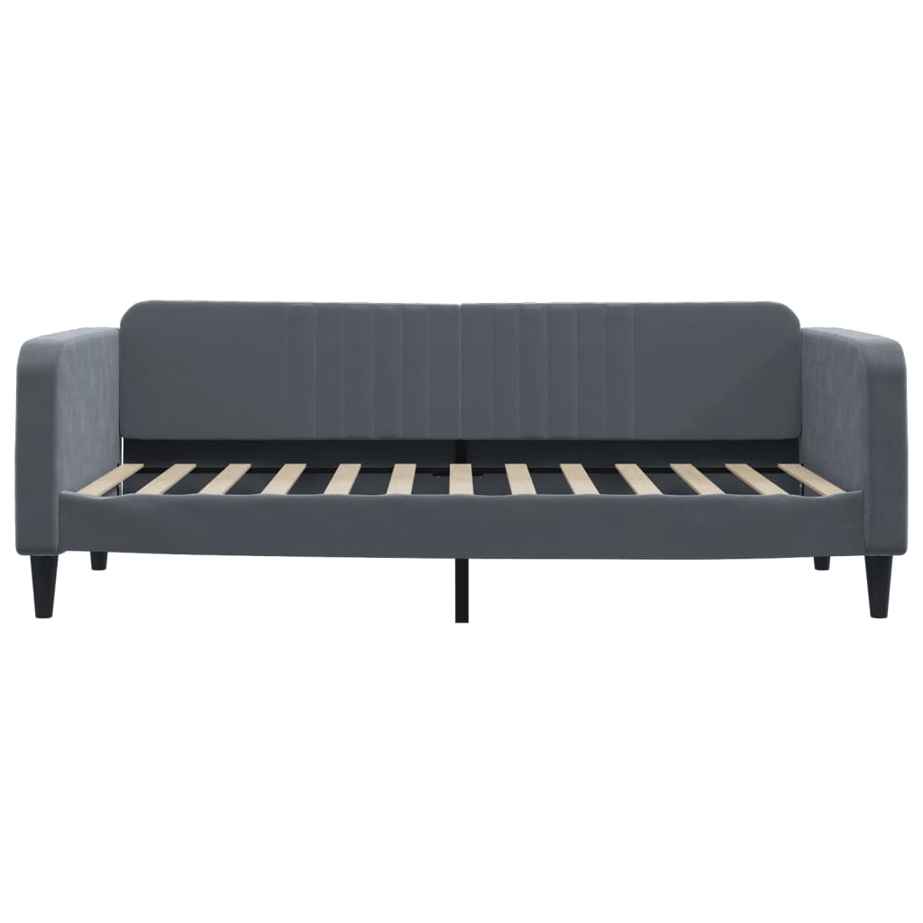 daybed med madras 90x200 cm velour mørkegrå