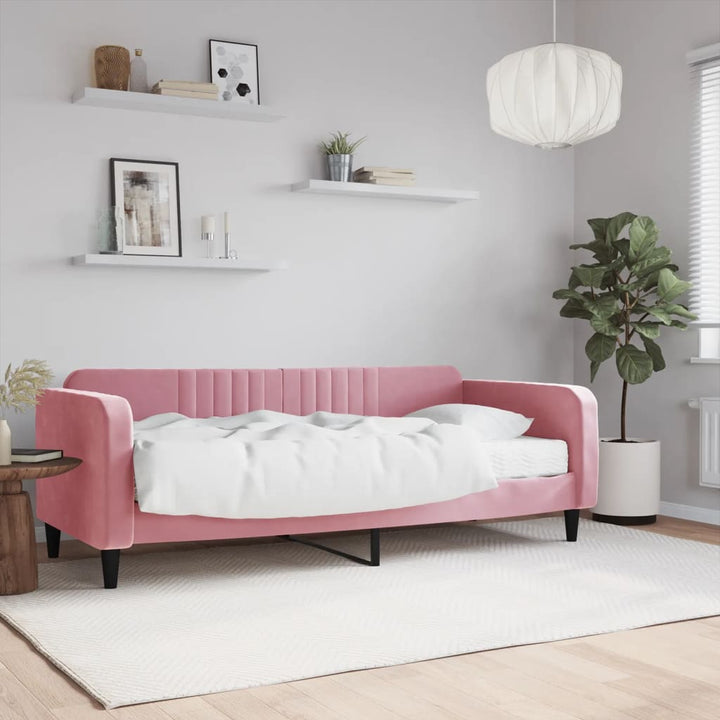 daybed med madras 90x200 cm velour pink