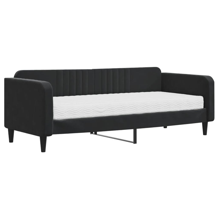 daybed med madras 90x200 cm velour sort