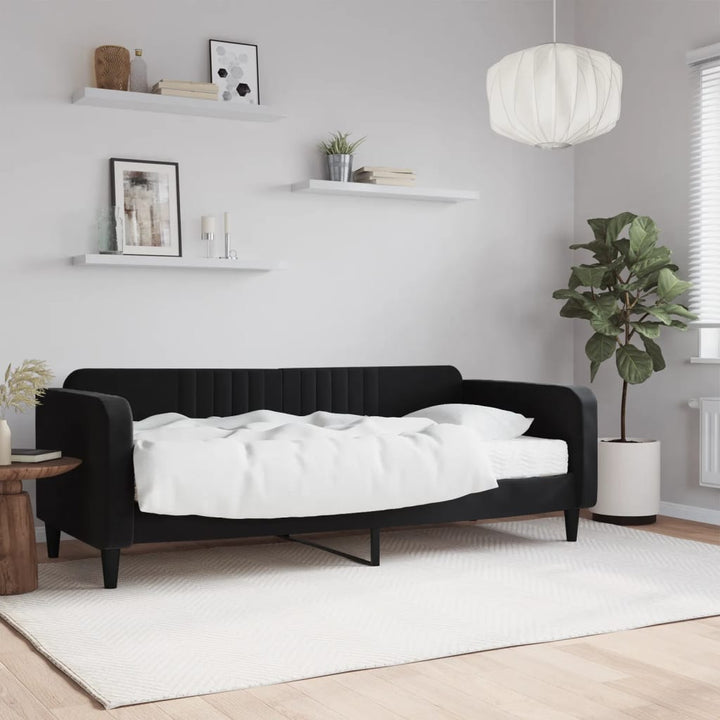 daybed med madras 90x200 cm velour sort