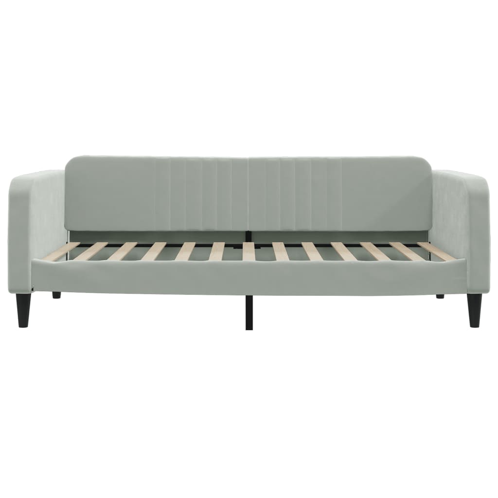 daybed med madras 100x200 cm velour lysegrå