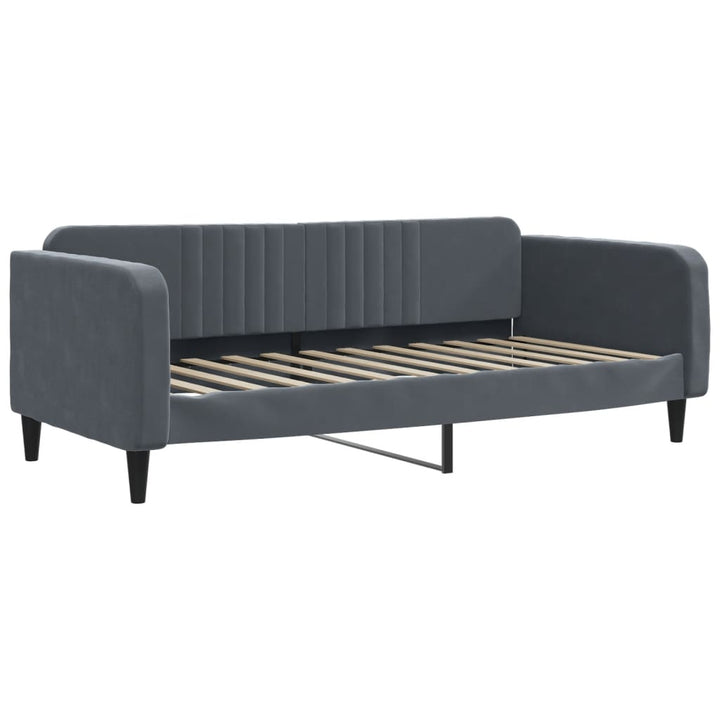 daybed med madras 100x200 cm velour mørkegrå