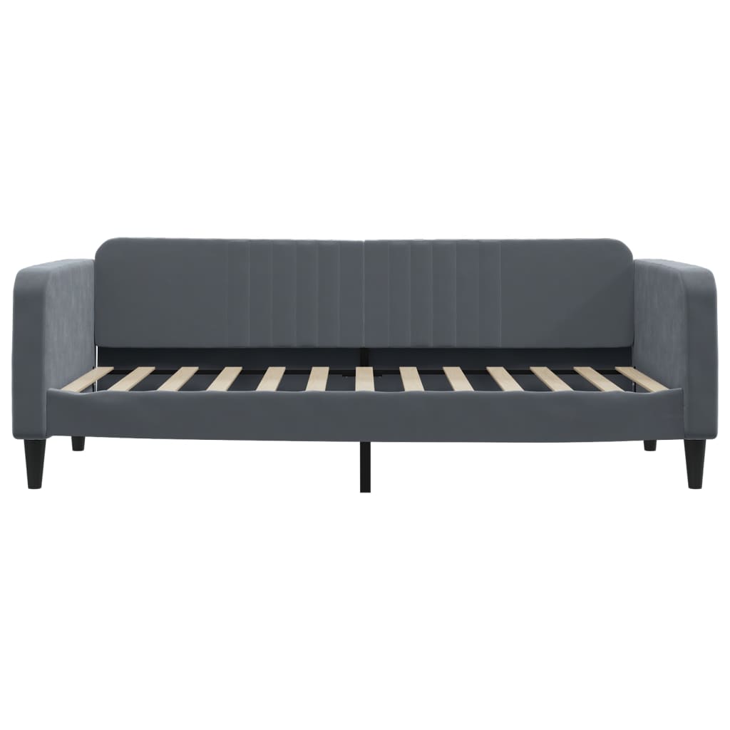 daybed med madras 100x200 cm velour mørkegrå