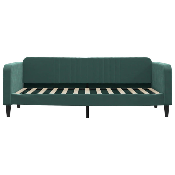 daybed med madras 100x200 cm velour mørkegrøn