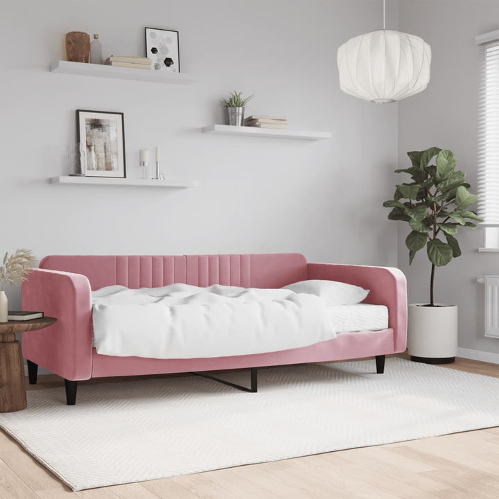 daybed med madras 100x200 cm velour pink