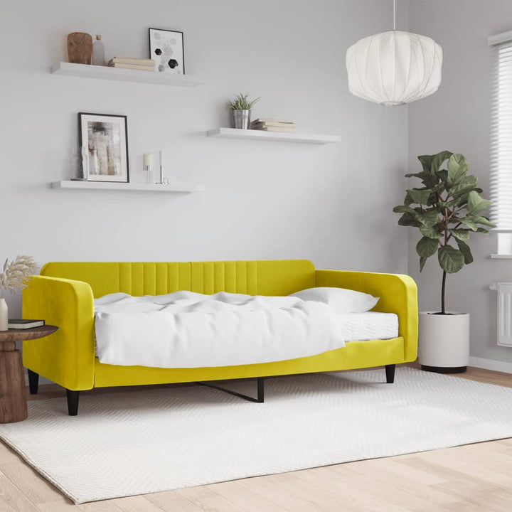 daybed med madras 100x200 cm velour gul