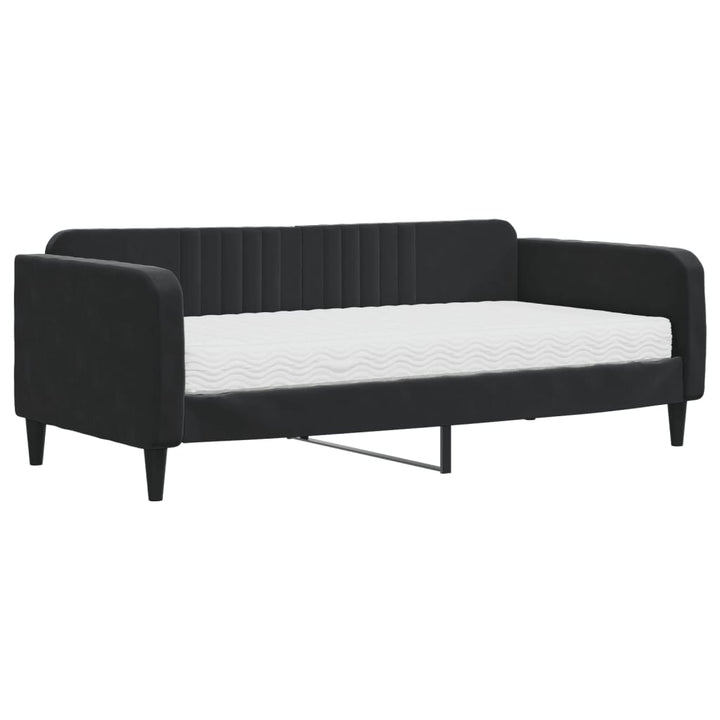 daybed med madras 90x190 cm velour sort