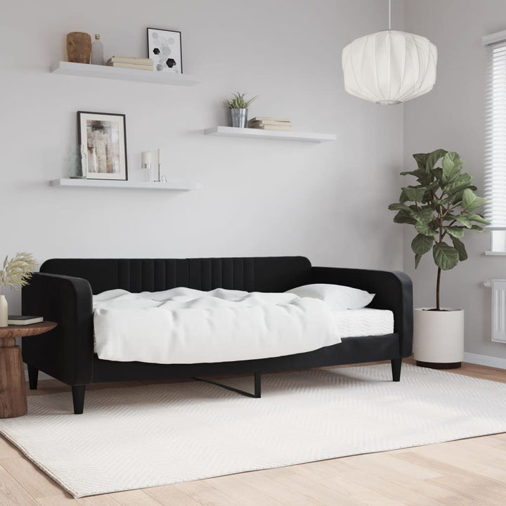 daybed med madras 90x190 cm velour sort