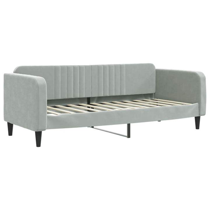 daybed med udtræk 80x200 cm velour lysegrå