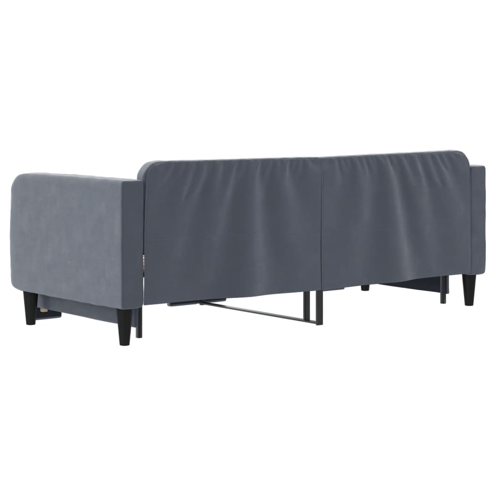 daybed med udtræk 80x200 cm velour mørkegrå
