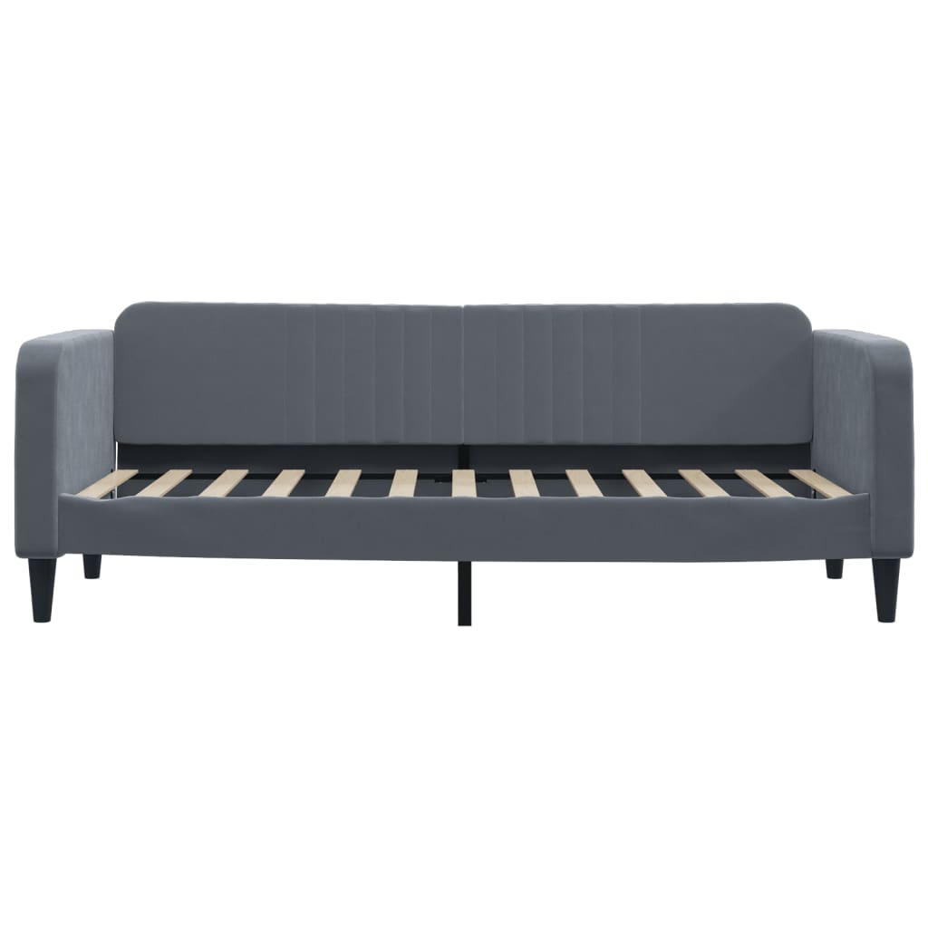 daybed med udtræk 80x200 cm velour mørkegrå