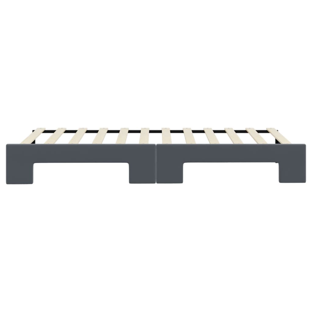 daybed med udtræk 80x200 cm velour mørkegrå