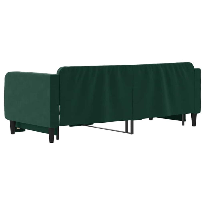 daybed med udtræk 80x200 cm velour mørkegrøn