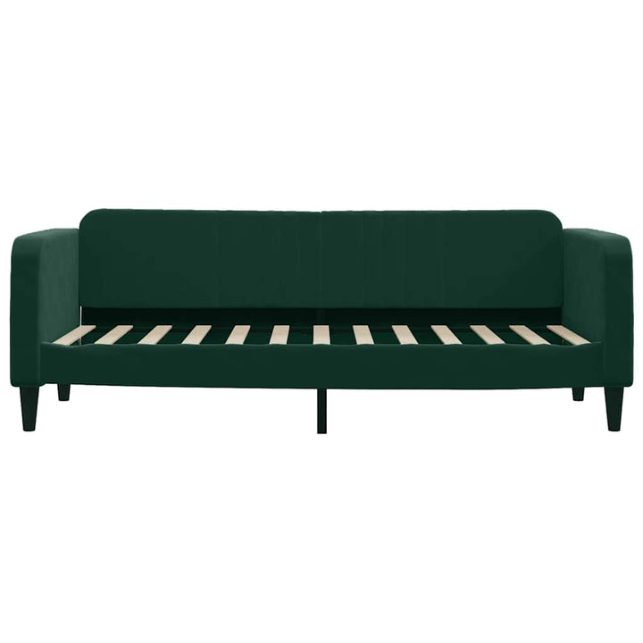 daybed med udtræk 80x200 cm velour mørkegrøn