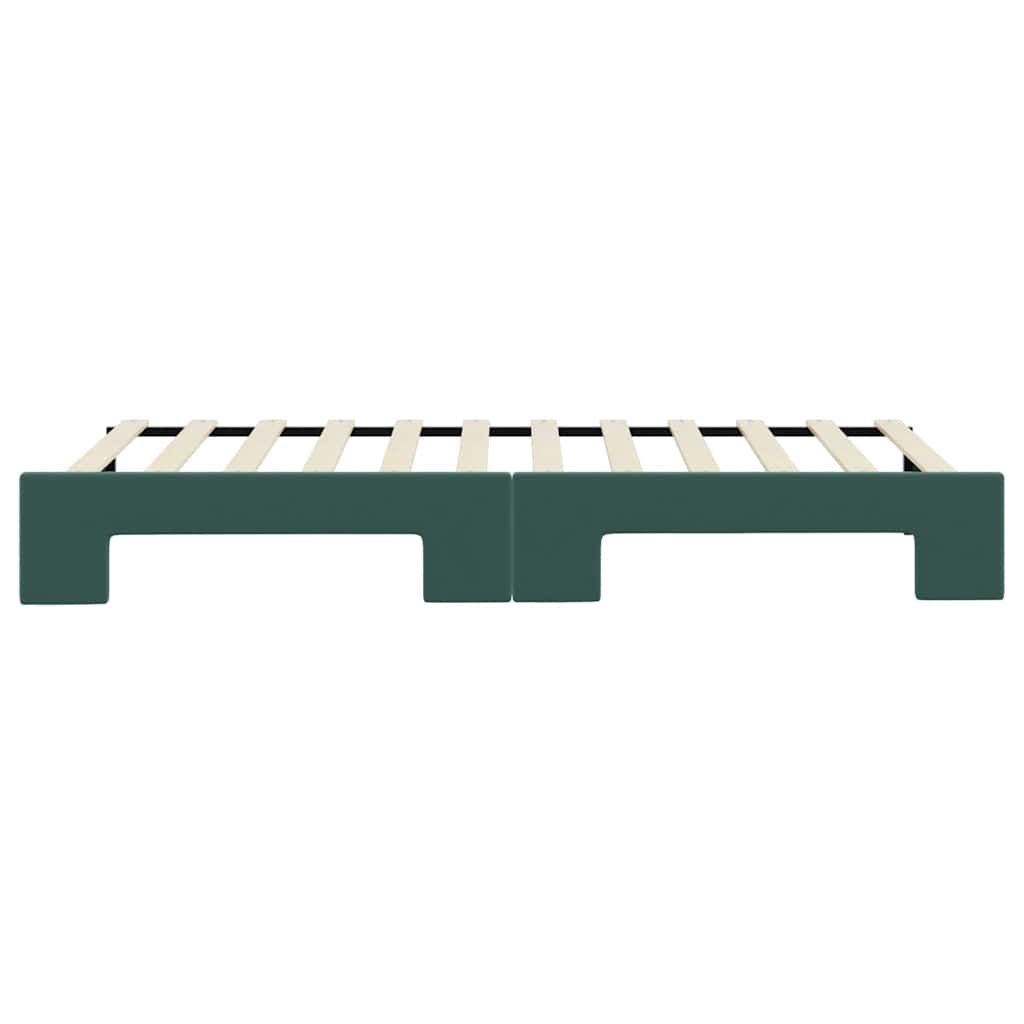 daybed med udtræk 80x200 cm velour mørkegrøn