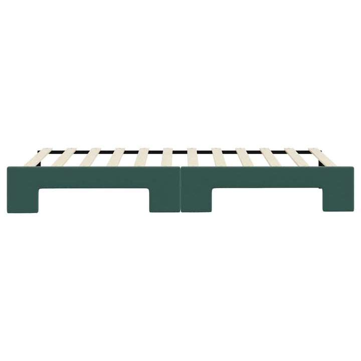 daybed med udtræk 80x200 cm velour mørkegrøn