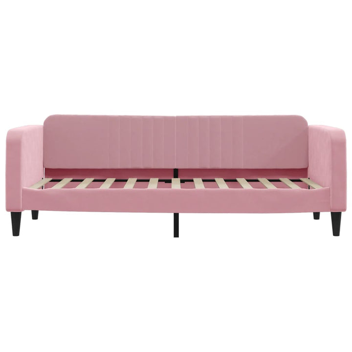 daybed med udtræk 80x200 cm velour lyserød