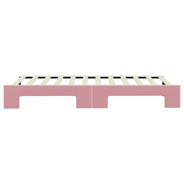daybed med udtræk 80x200 cm velour lyserød
