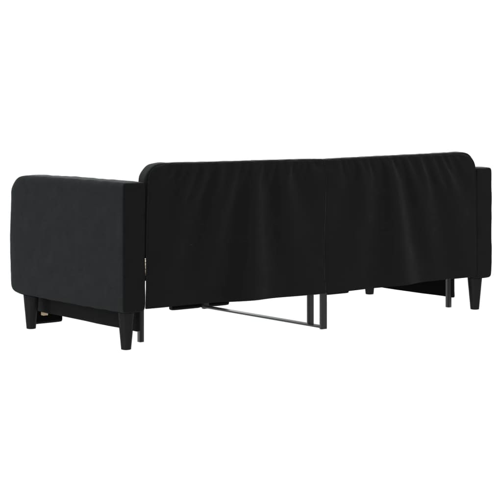 daybed med udtræk 80x200 cm velour sort