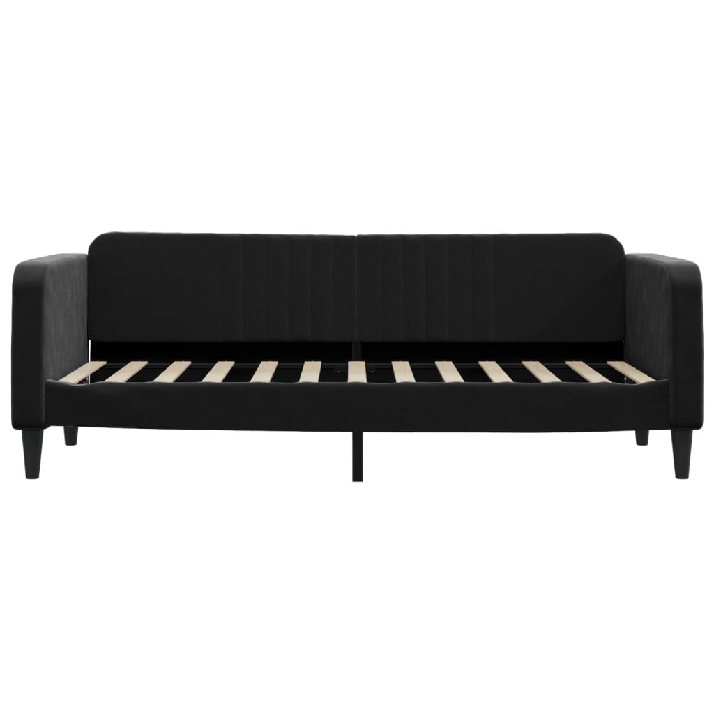 daybed med udtræk 80x200 cm velour sort