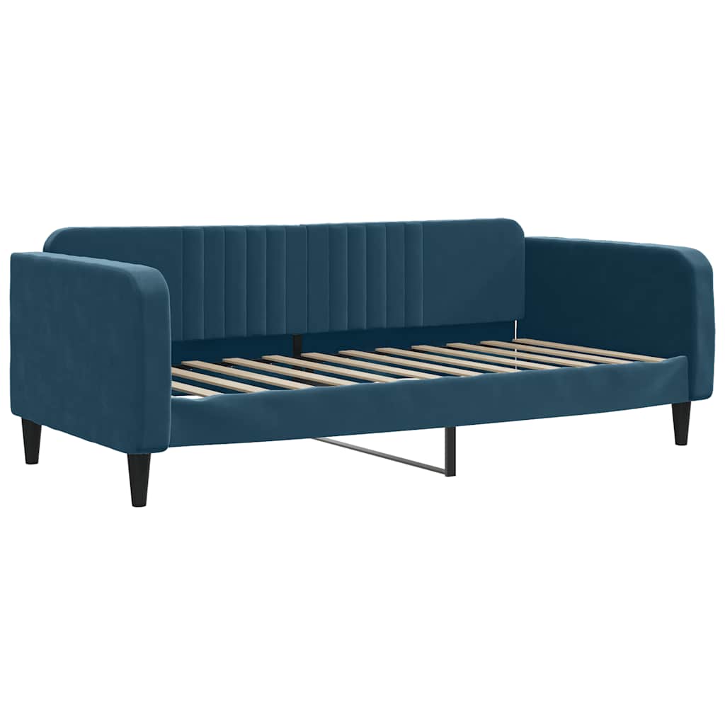 daybed med udtræk 90x200 cm velour blå