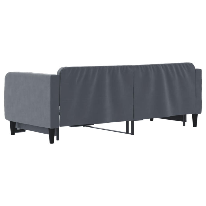 daybed med udtræk 90x200 cm velour mørkegrå
