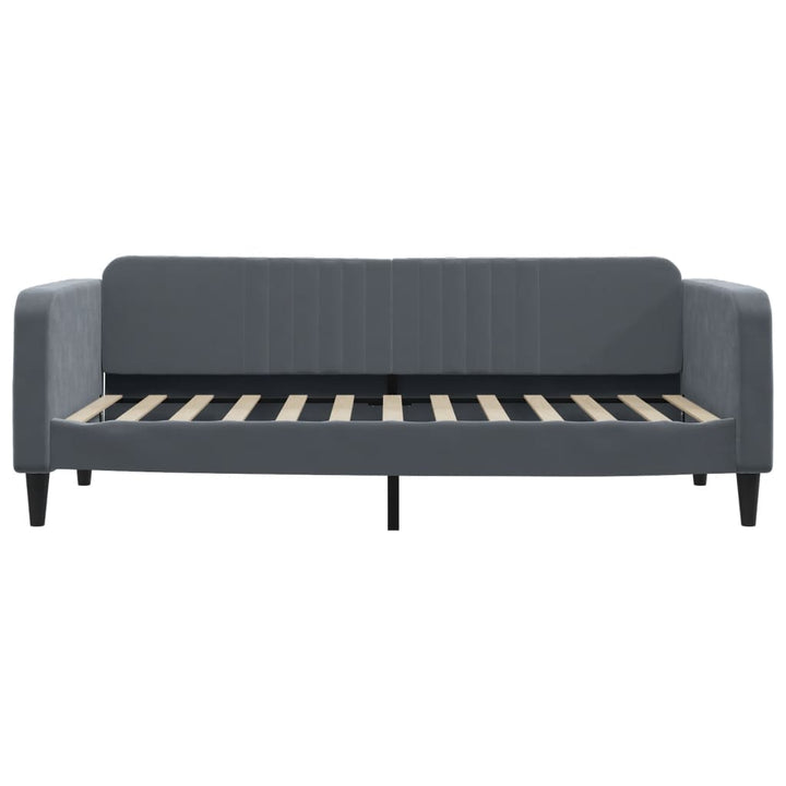 daybed med udtræk 90x200 cm velour mørkegrå