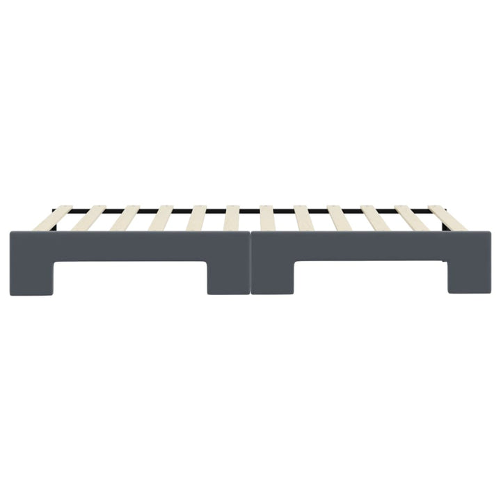 daybed med udtræk 90x200 cm velour mørkegrå